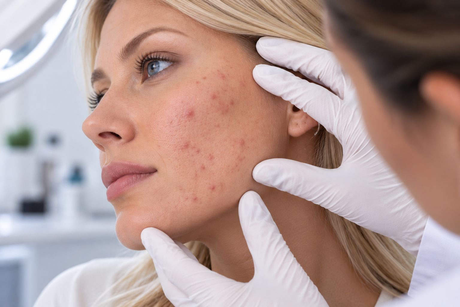 LED light therapy for acne-prone skin